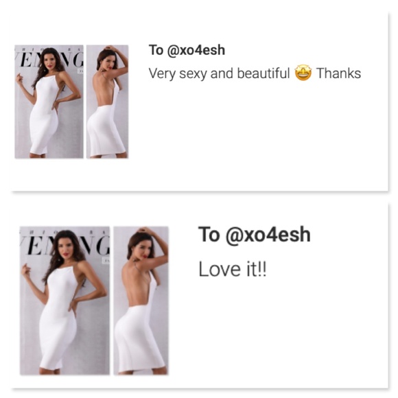 Bandage Backless Slim White Midi Dress - Picture 13 of 13